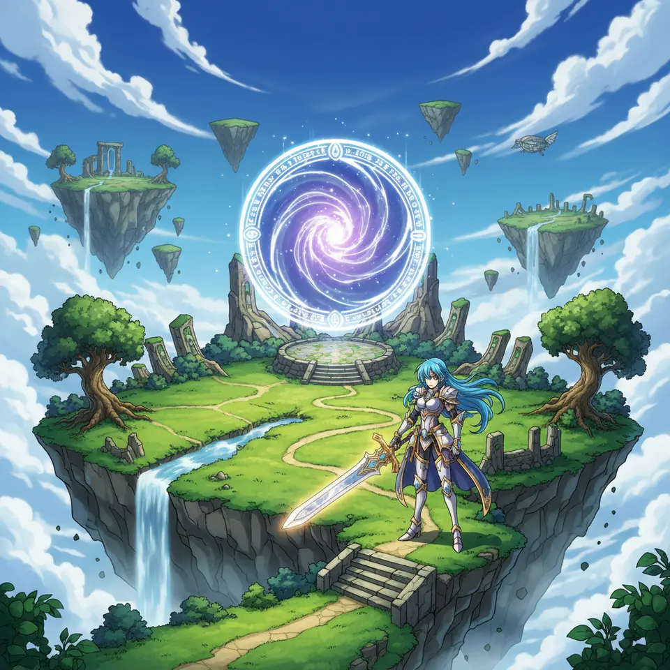 Egy varázslatos kaland anime fantasy világ pillanatképe
