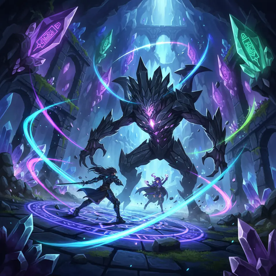 A varázslat lényei anime fantasy világ pillanatképe